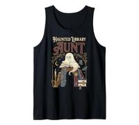 Haunted Library Aunt Spooky Bookworm Ghost Reading Books Tank Top