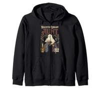 Haunted Library Aunt Spooky Bookworm Ghost Reading Books Zip Hoodie
