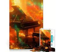 Haunted Magic Music Piano 1000 Piece Jigsaw Puzzles for Adults Jigsaw Creative Fun Clean Cut Fun Challenge Evening Game (38x26cm)
