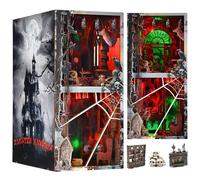 Haunted Mansion Book Nook Kit, Halloween DIY Miniature Dollhouse Kit, Miniature House Kit for Adults and Teens, Horror 3D Wooden Puzzle Bookend Bookshelf Insert Decor with LED Light