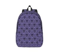 Haunted Mansion Canvas Backpack Laptop Bag Adjustable Straps Vintage Casual School Travel Outdoor Work Camping