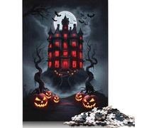 Haunted Mansion Halloween Puzzle for Adults And Teenagers 1000 Pieces Paper Puzzles for Teenagers Gifts Brain Teaser Game 1000pcs (75x50cm)