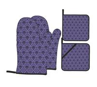 Haunted Mansion Oven Gloves Heat Resistant Oven Mitts Pair Non-Slip Thick Potholder Home Kitchen Accessory