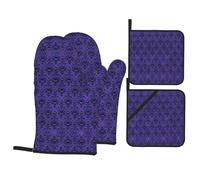 Haunted Mansion Oven Gloves Heat Resistant Oven Mitts Pair Non-Slip Thick Potholder Home Kitchen Accessory