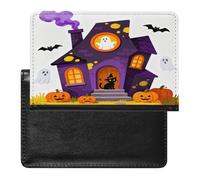 Haunted Mansion Passport Holder Cover Wallet RFID Blocking Leather Passport Wallet Passport Cover Passport Protector Credit Card Hold Travel Accessories