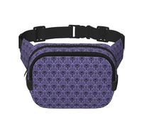 Haunted Mansion Print Fashion Waist Packs Square Layer Waist Bag Black Belt Bag with Adjustable Strap, Black, One Size