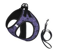 Haunted Mansion Print Small Dog Harness And Leash Set, Adjustable Soft Vest With 360° Reflective Straps For Cats Puppy