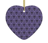 Haunted Mansion Printed decorative ornaments, ceramic heart-shaped ornaments, can be hung on Christmas trees and fireplaces