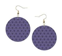 Haunted Mansion Printed Faux Leather Earrings Set For Women, 1 Pair Lightweight Dangle Drop Pierced Earrings Jewelry Gifts For Women