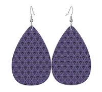 Haunted Mansion Printed Teardrop Pendant Leather Earrings | Lightweight and Versatile Earrings | Suitable for Daily Commute and Date Wear