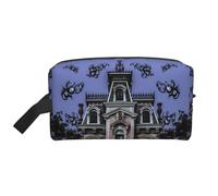 Haunted Mansion Printing Portable Makeup Bag for Women Girl Large Capacity Travel Cosmetic Bag Makeup Pouch Organizer with Handle