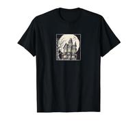 Haunted Mansion Spooky Moon Bats Gothic Art Print Value Graphic T-Shirt, Men, Black, M