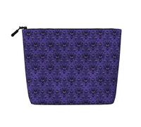 Haunted Mansion Water Resistant Pouch Women's Organizer, Fake Hemp Makeup Bag Large Cosmetic Travel Case