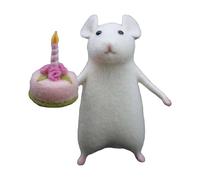 Haunted Mouse Felting Kit - Handmade Gothic Doll DIY with Wool | Halloween Decor & Goth Gift | Beginner Needle Felting Supplies (Cake)