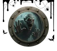 Haunted Owl Wall Art Retro Gothic Ghost Window Frame | Gothic Horror Decor for Living Room Bedroom Hallway Bathroom Halloween