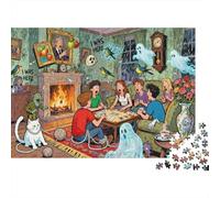 Haunted Parlor Game Gone Wrong Wooden Jigsaw Puzzle Waterproof 1000 Piece Puzzles for Adults Colourful Challenging Games