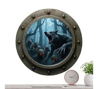 Haunted Porch Decoration | Retro Gothic Ghost Window Frame,Retro Scary Ox Ornament for Halloween, Living Room, Bathroom, Bedroom and Hallway