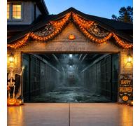 Haunted Prison Cell Halloween Garage Door Cover 157x71 Inch