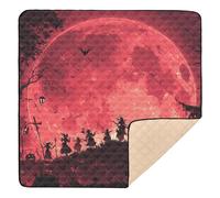 Haunted Red Moon Landscape Large Non-Slip Baby Playmat for Floor Comfortable Baby Kick Crawling Mat for Baby Kids Toddlers Infants, 50'' x 50''