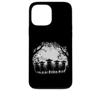 Haunted Sheeps Staring Eyes Full Moon Creepy Lamb Night Case for iPhone 13 Pro Max