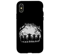 Haunted Sheeps Staring Eyes Full Moon Creepy Lamb Night Case for iPhone X/XS