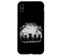 Haunted Sheeps Staring Eyes Full Moon Creepy Lamb Night Case for iPhone XS Max