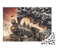 Haunted Train Jigsaw Puzzle 1000 Pieces Comics for Adults And Teenagers, 1000 Piece Puzzles Special Series, Home Decoration Educational Game 52x38cm/1000pcs