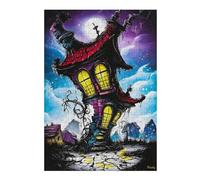 Haunted Twisted House - Gothic Fantasy Art Distinctive Jigsaw Puzzle for Adults, 300 PCS