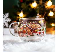 HauntedPath Halloween Mug,Christmas Cheer Glass Mug,Santa Pumpkin Design Ceramic M-ug Collection,Glass Winter Scenery Personalized Coffee M-ugs,Painted G-lass M-ug,for Christmas Halloween Party Decor
