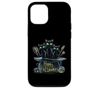 Haunting Black Cats Trio: Perfect Halloween Design Pumpkin Case for iPhone 12/12 Pro