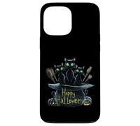 Haunting Black Cats Trio: Perfect Halloween Design Pumpkin Case for iPhone 13 Pro Max