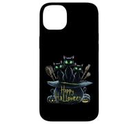 Haunting Black Cats Trio: Perfect Halloween Design Pumpkin Case for iPhone 14 Plus