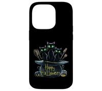 Haunting Black Cats Trio: Perfect Halloween Design Pumpkin Case for iPhone 14 Pro