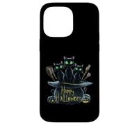 Haunting Black Cats Trio: Perfect Halloween Design Pumpkin Case for iPhone 14 Pro Max