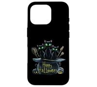 Haunting Black Cats Trio: Perfect Halloween Design Pumpkin Case for iPhone 16 Pro