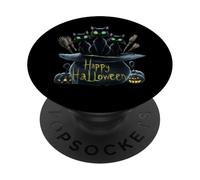 Haunting Black Cats Trio: Perfect Halloween Design Pumpkin PopSockets Adhesive PopGrip