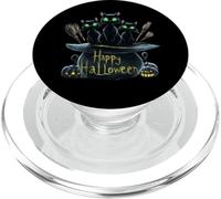 Haunting Black Cats Trio: Perfect Halloween Design Pumpkin PopSockets PopGrip for MagSafe