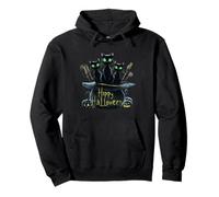 Haunting Black Cats Trio: Perfect Halloween Design Pumpkin Pullover Hoodie