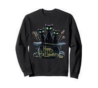 Haunting Black Cats Trio: Perfect Halloween Design Pumpkin Sweatshirt