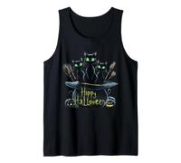 Haunting Black Cats Trio: Perfect Halloween Design Pumpkin Tank Top