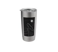 Haunting Dark Fantasy Wolf Under Moonlit Night Stainless Steel Insulated Tumbler