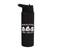 Haunting for Treats Cute Ghosts Candy Lollipop Stainless Steel Insulated Water Bottle
