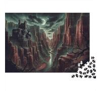 Haunting Moonlit Canyon Landscape 1000 Piece Jigsaw, 52x38cm/1000pcs | For screen-free Christmas time: 1000-piece jigsaw puzzle for adults offers 1000 pieces for the Christmas break.