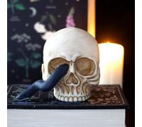 Haunting Skull Ornament With Serpent - Unique Home Decor