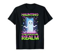 Haunting The Digital Realm Spooky Ghost Halloween T-Shirt