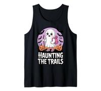 Haunting The Trails Girly Ghost Hiking Halloween Tank Top