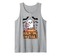 Haunting The Trails Girly Ghost Hiking Halloween Tank Top
