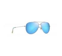 Maui Jim - Hauoli XL Argent Brillant Bleus Verts Bleu Hawaï MauiPure - Sunglasses