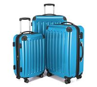 HAUPTSTADTKOFFER - Alex - Set of 3 Hard-side Luggages Trolley Suitces Expandable, (S, M & L), cyanblue