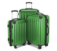 Hauptstadtkoffer Alex 3-Piece Suitcase Set - Cabin Suitcase 55 cm, Medium Suitcase 65 cm & Large Travel Suitcase 75 cm, ABS/PC Hard Shell, TSA Lock, Green
